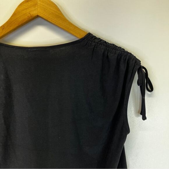 Vince Camuto Tie Shoulder V-Neck top rich black - S - Picture 7 of 10